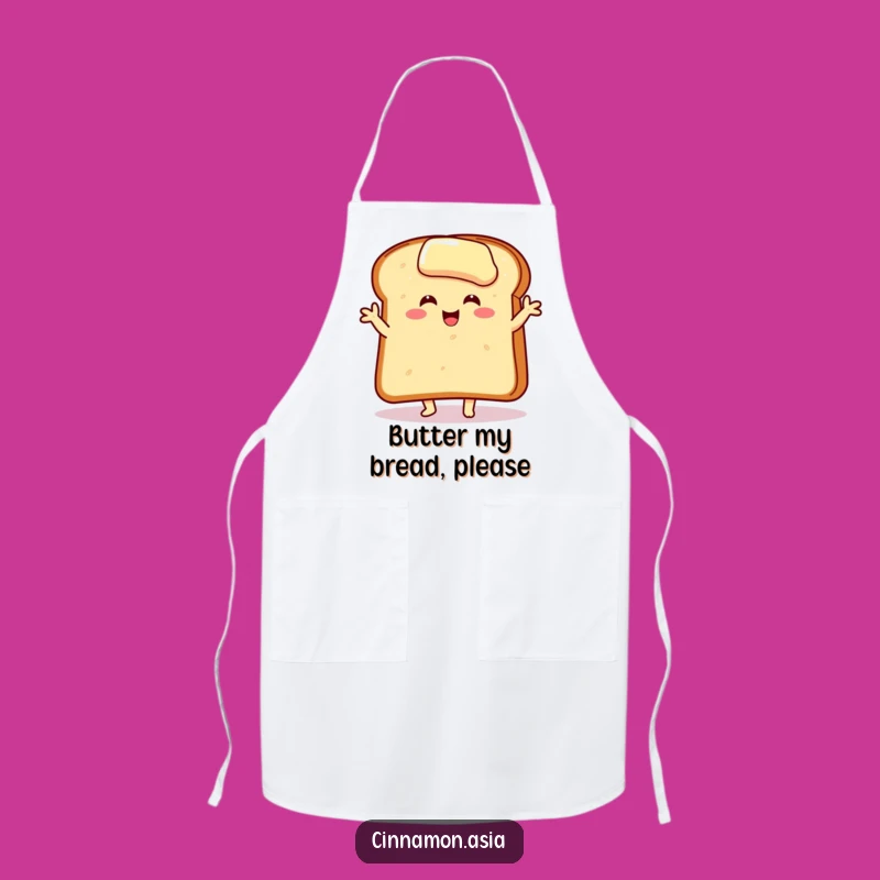 Funny Buttered Toast Apron: Joyful Dancer Slice for Kitchen Fun, Ideal Funny Gift!