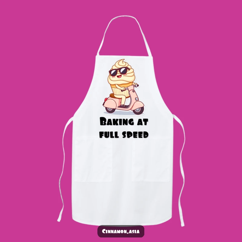 Funny Cupcake Scooter Apron: Cool Sunglasses Design for Kitchen Fun, Ideal Funny Gift!
