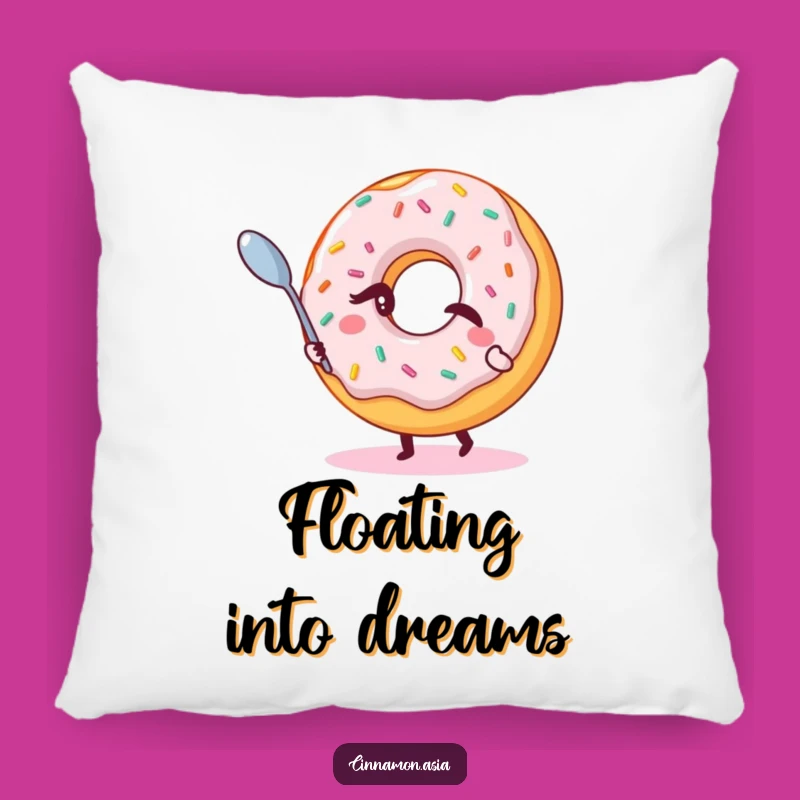 Funny Levitating Donut Pillow: Winking Sprinkle Character, Cozy and Hilarious Funny Gift!