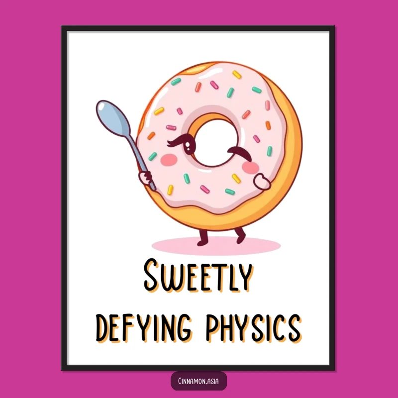 Funny Donut Magic Digital Art: Winking Sprinkle Character, Instant Funny Gift!