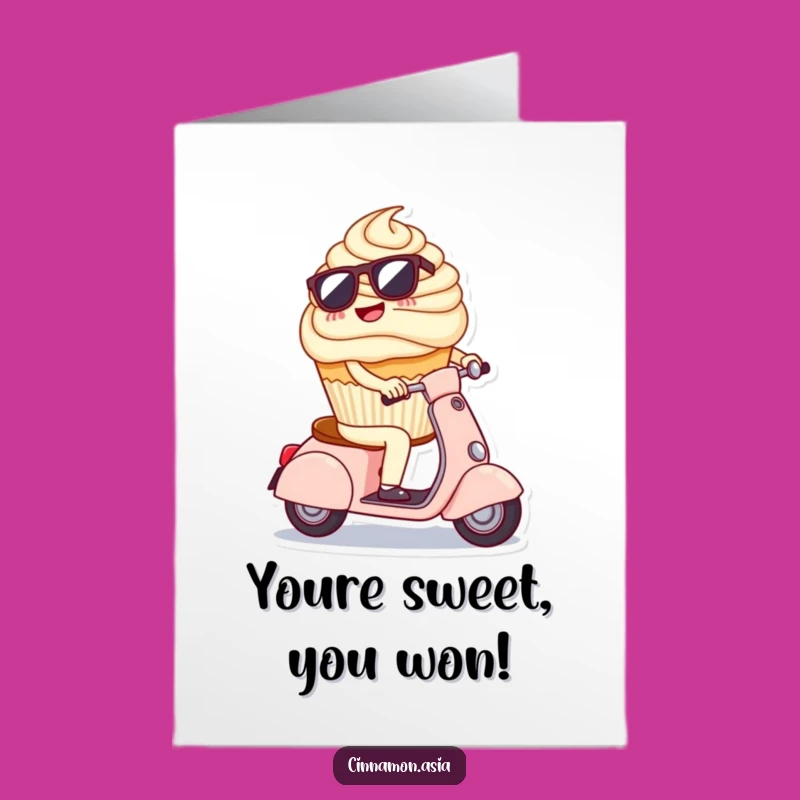 Free Printable Cupcake Scooter Card - Awesome Congratulations Downloadable Gift