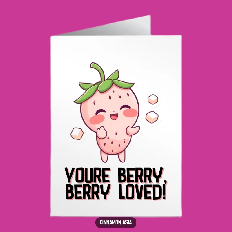 Free Printable Strawberry Juggling Card - Joyful Congratulations Downloadable Gift